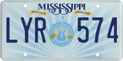 MS license plate LYR574