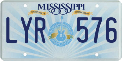 MS license plate LYR576