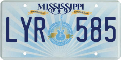 MS license plate LYR585