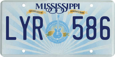 MS license plate LYR586