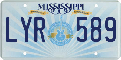 MS license plate LYR589