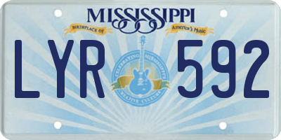 MS license plate LYR592