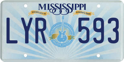 MS license plate LYR593