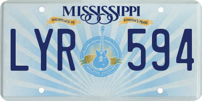 MS license plate LYR594
