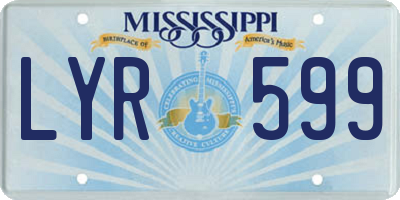 MS license plate LYR599