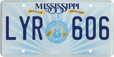 MS license plate LYR606
