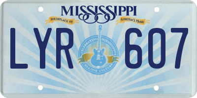 MS license plate LYR607