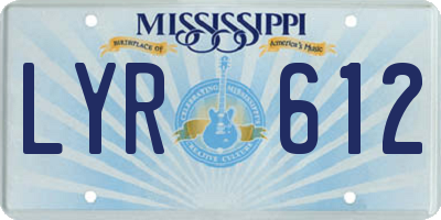 MS license plate LYR612