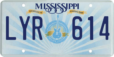 MS license plate LYR614