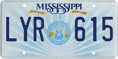 MS license plate LYR615