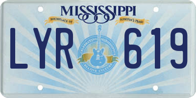 MS license plate LYR619