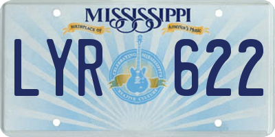 MS license plate LYR622