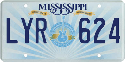 MS license plate LYR624