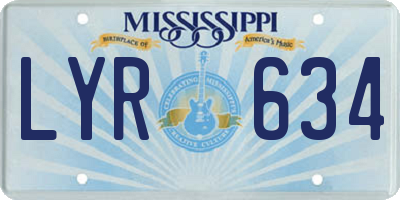 MS license plate LYR634