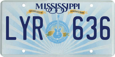 MS license plate LYR636