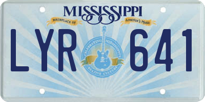 MS license plate LYR641