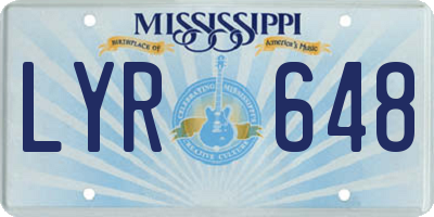 MS license plate LYR648
