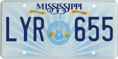 MS license plate LYR655