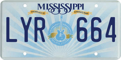 MS license plate LYR664