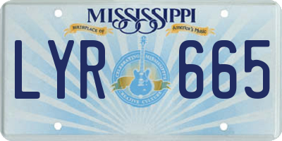 MS license plate LYR665