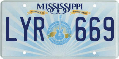 MS license plate LYR669