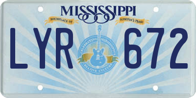 MS license plate LYR672
