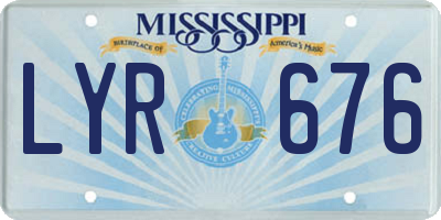 MS license plate LYR676
