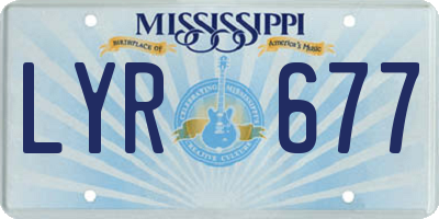 MS license plate LYR677
