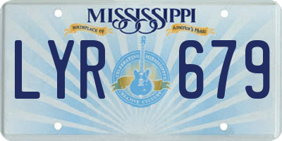 MS license plate LYR679