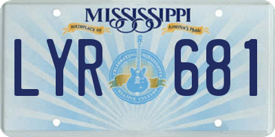 MS license plate LYR681