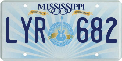 MS license plate LYR682