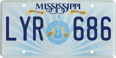 MS license plate LYR686