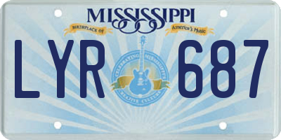 MS license plate LYR687
