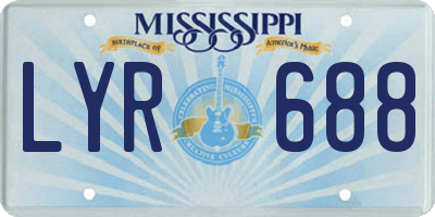 MS license plate LYR688