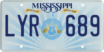 MS license plate LYR689