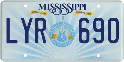 MS license plate LYR690