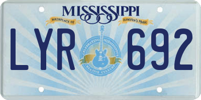 MS license plate LYR692