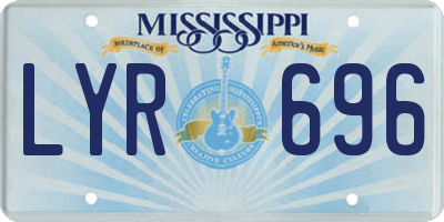 MS license plate LYR696
