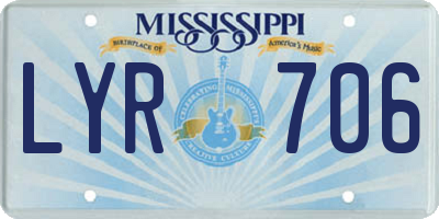 MS license plate LYR706
