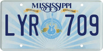 MS license plate LYR709