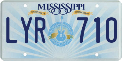 MS license plate LYR710