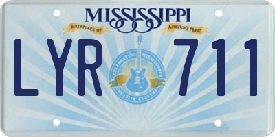 MS license plate LYR711