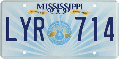 MS license plate LYR714