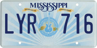 MS license plate LYR716