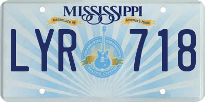 MS license plate LYR718