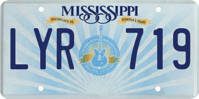 MS license plate LYR719
