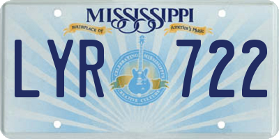 MS license plate LYR722