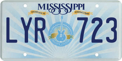 MS license plate LYR723