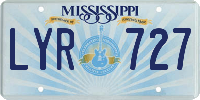 MS license plate LYR727