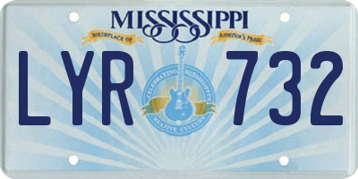 MS license plate LYR732